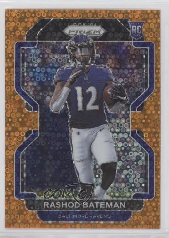 2021 Panini Prizm Rookie Orange Disco Prizm Rashod Bateman #340 ow3
