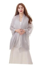 Women Shawls and Wraps for Evening Dresses 02 Light Grey/Silver Thread