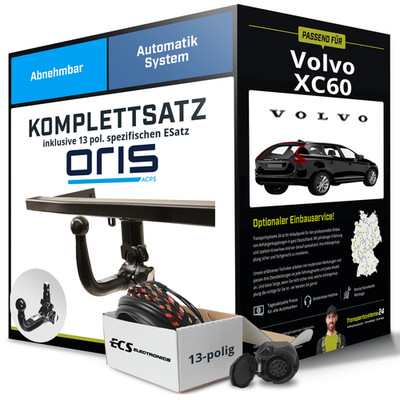 Für VOLVO XC60 I Typ 156 Anhängerkupplung abnehmbar +eSatz 13pol 08-17 NEU