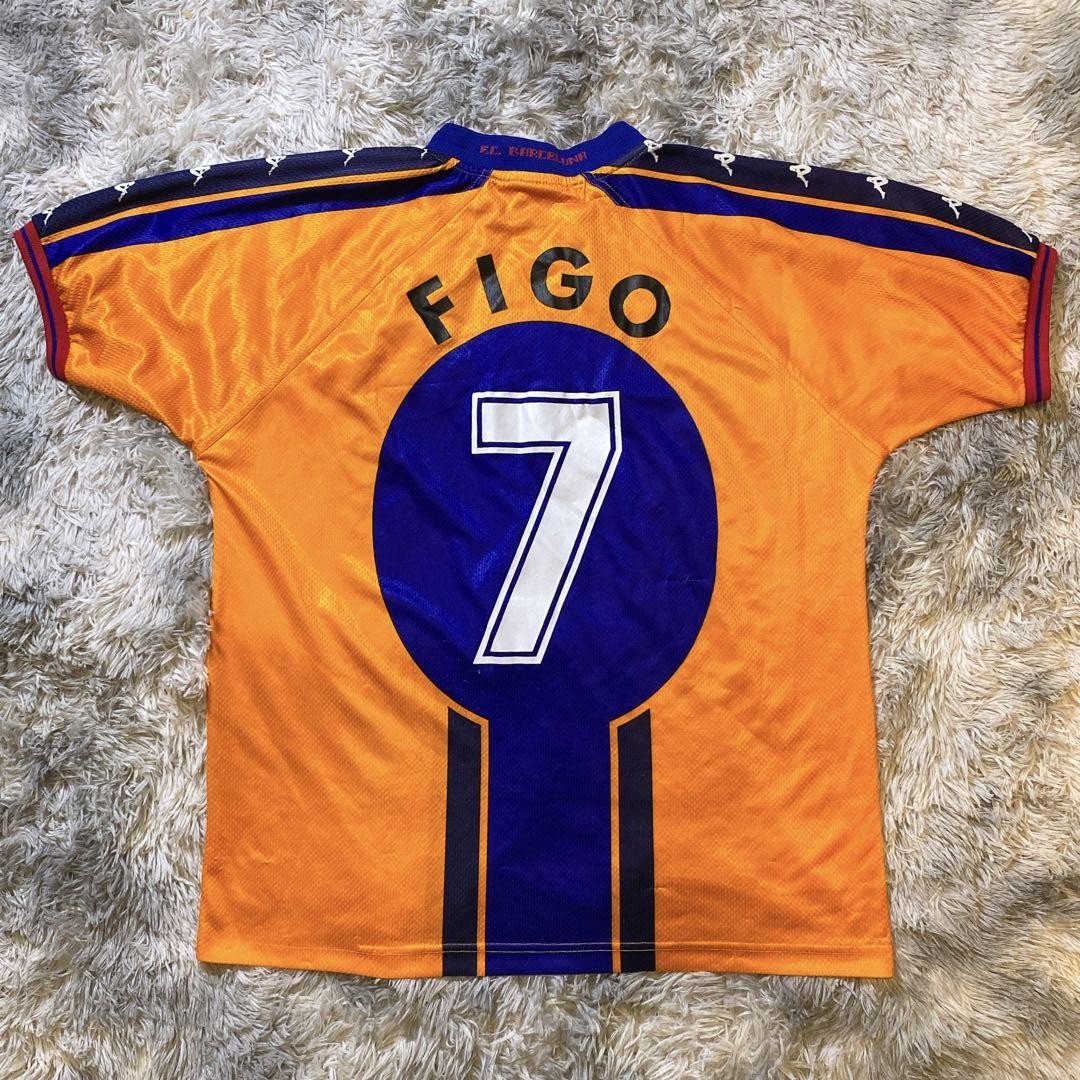 1997-98 kappa バルセロナ　アウェイユニフォーム フィーゴ Kappa 1997-98 FC Barcelona Away Jersey Figo XL Orange