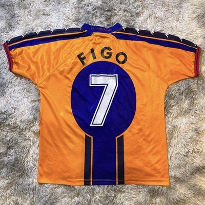 1997-98 kappa バルセロナ　アウェイユニフォーム フィーゴ Kappa 1997-98 FC Barcelona Away Jersey Figo XL Orange