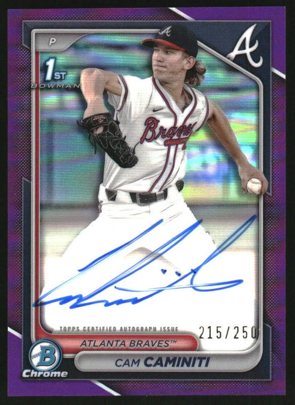 2024 Bowman Draft Chrome Purple Refractor #CPA-CC Cam Caminiti RC Auto /250