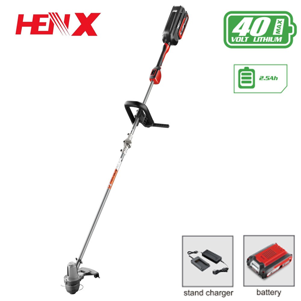 HENX Brush Cutter 680W Fold Shaft Cordless String Trimmer 40V w/ 2.5 AH Battery