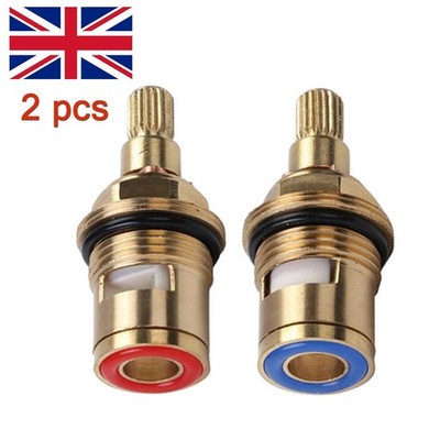 2x Ersatz Hahn Kartuschenventil 1/2'' Keramikscheibe Verschraubung Vierteldrehung 20 Zähne UK
