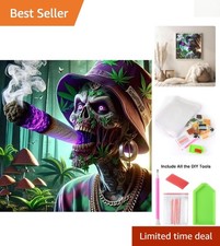 Full Drill 5D Diamond Art Kit: Skeleton Man for Unique Halloween Decorations