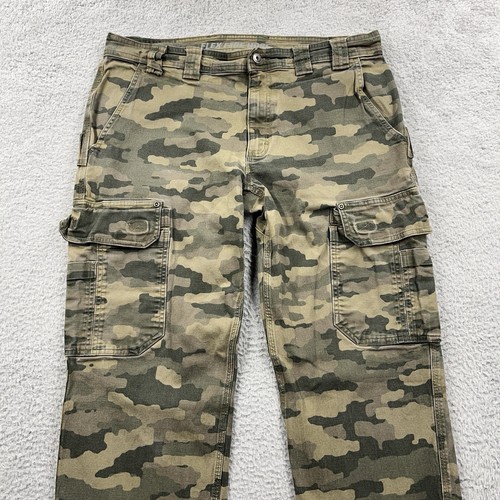 Duluth Trading Pants Mens 36x30 Camo Cargo Flex Fire Hose Utility Workwear - Picture 2 of 12