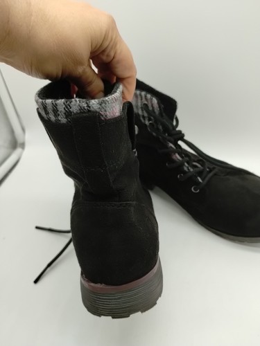 Rock And Candy Boots Womens 7 Tavin  Ankle Booties Black Fabric Lace Up - Picture 4 of 9