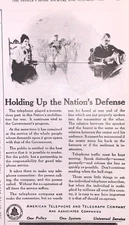 Magazine Ad - 1918 - AT&T / Bell System - Nations Defense - World War I