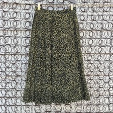 VTG 80s Gianni Versace Italy Silk Leopard Print Wrap Skirt Black Yellow Size II