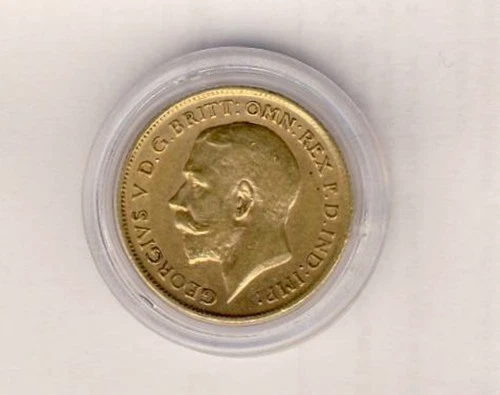 1911  KING GEORGE V British .917 22ct GOLD HALF-SOVEREIGN Coin