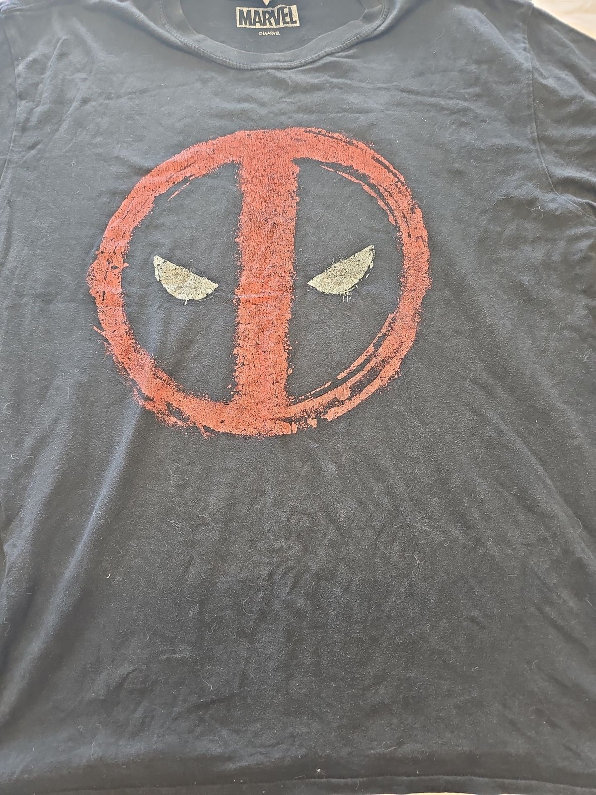 Marvel Deadpool Distressed Logo Graphic T-Shirt - Black XL  F538 image 5