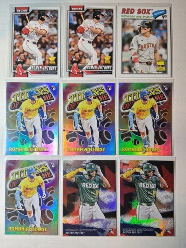 Roman Anthony 2026 Topps 9 Card Rookie Lot. Base & Inserts