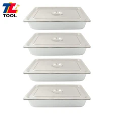 4PCS  Food Pans for Commercial Use, Full Size 3.7" Deep with Lids