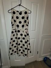 Banana Republic Womens Ivory Dot  Sleeveless Dress Sz 2