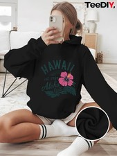 Women'S ALOHA Hawaii Hoodie - Cozy Long Sleeve Casual Pullover with Hawaii Graph