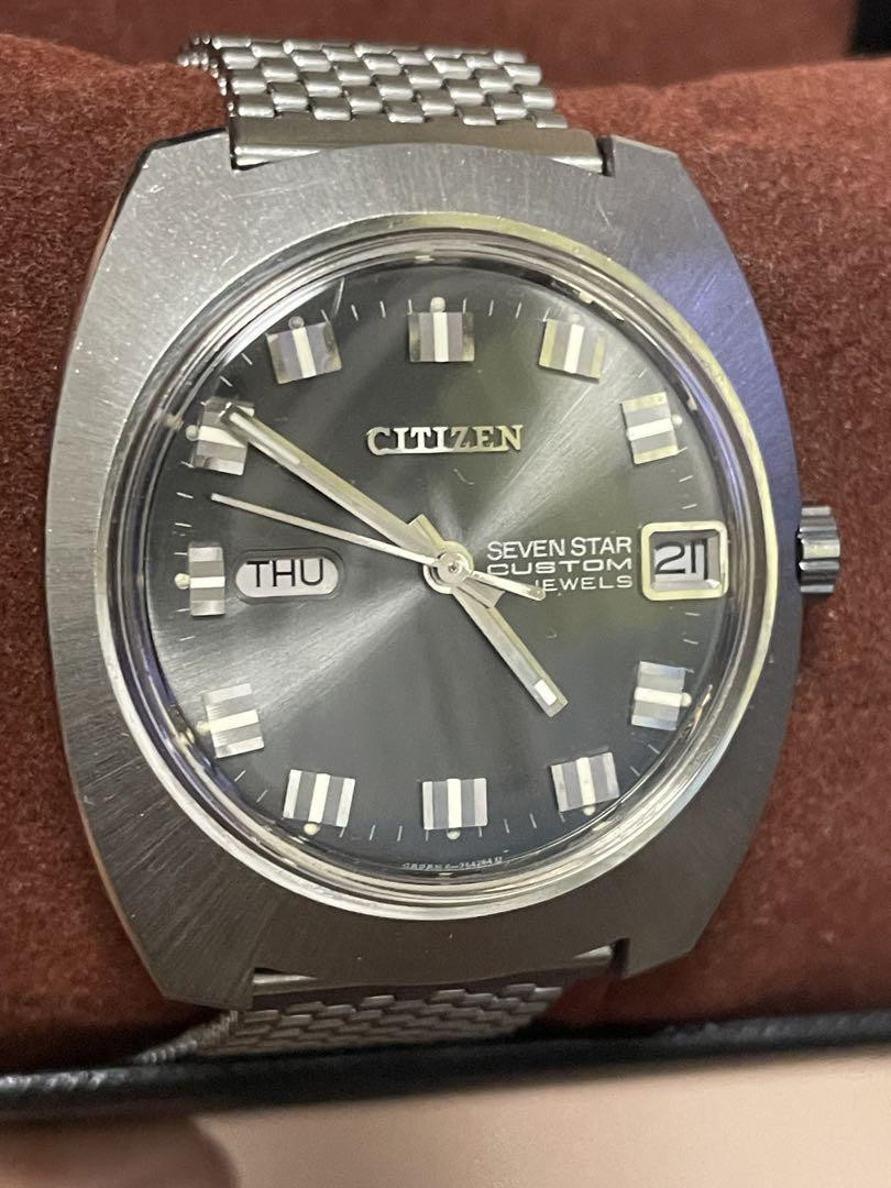 Citizen Seven Star 4-720342 Custom Day Date Grey Silver