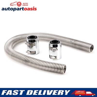 Universal 36'' Stainless Steel Radiator Flexible Coolant Water Hose Kit w/4 Caps