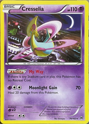 Cresselia Rare - 70/162 - XY Breakthrough Pokemon 2015