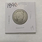 1898 Barber 90% Silver Quarter 25c US Coin
