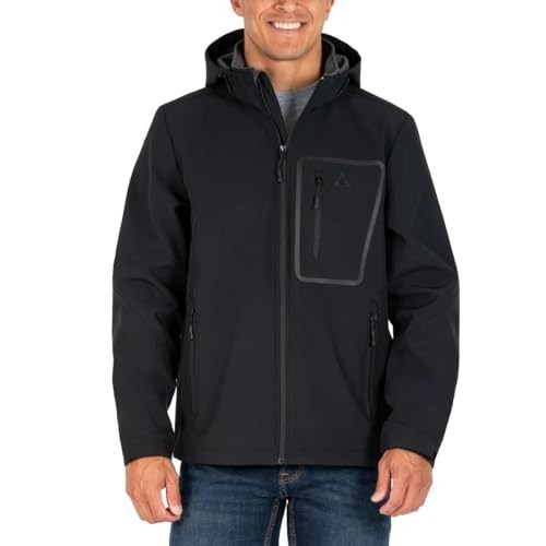 Gerry Men’s Softshell Water & Wind Resistant Adjustable Hood & Cuffs Black  S