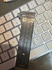 The Executive Pocket Chum 3 1/2" Slide Caliper Decimal Equivalents USA Stainless