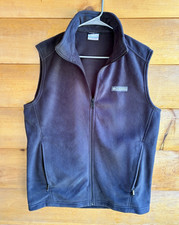 Columbia Mens Gray Full Zip Fleece Vest w/ Po...