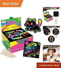 165 Rainbow Scratch Art Sheets for Kids - Engaging Craft Supplies for Ages 4-8