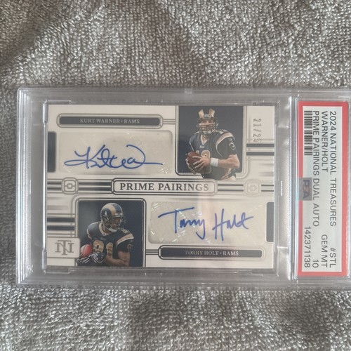 2024 National Treasures Kurt Warner and Torry Holt Dual Auto PSA 21/25 Rams 🔥🔥