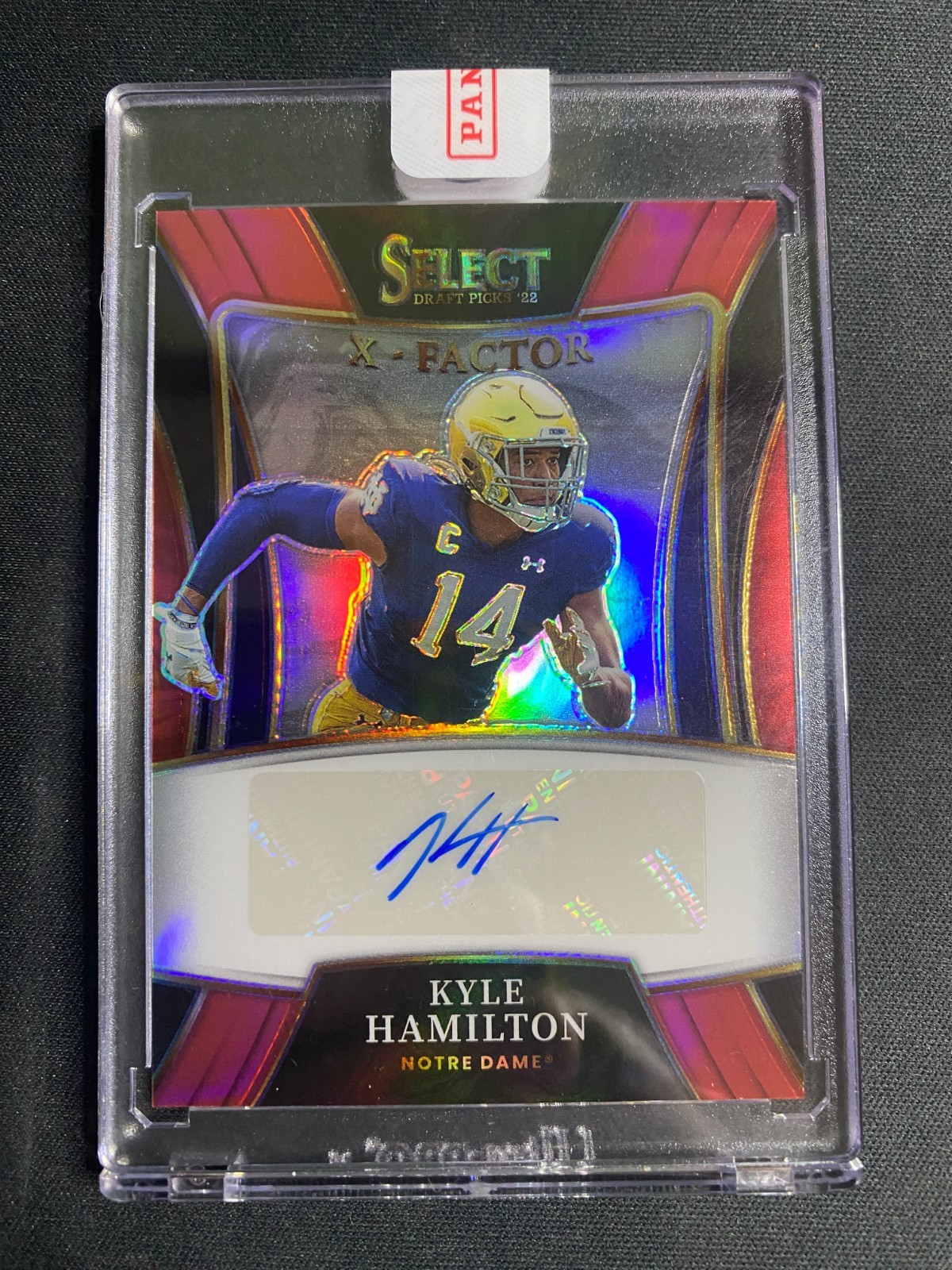 2022 Panini Select Kyle Hamilton X Factor Red Prizm Auto Draft Picks (RC,AU)
