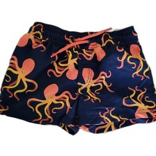 Carter's Boys Swim Trunks Blue with Orange Octopus New 3T