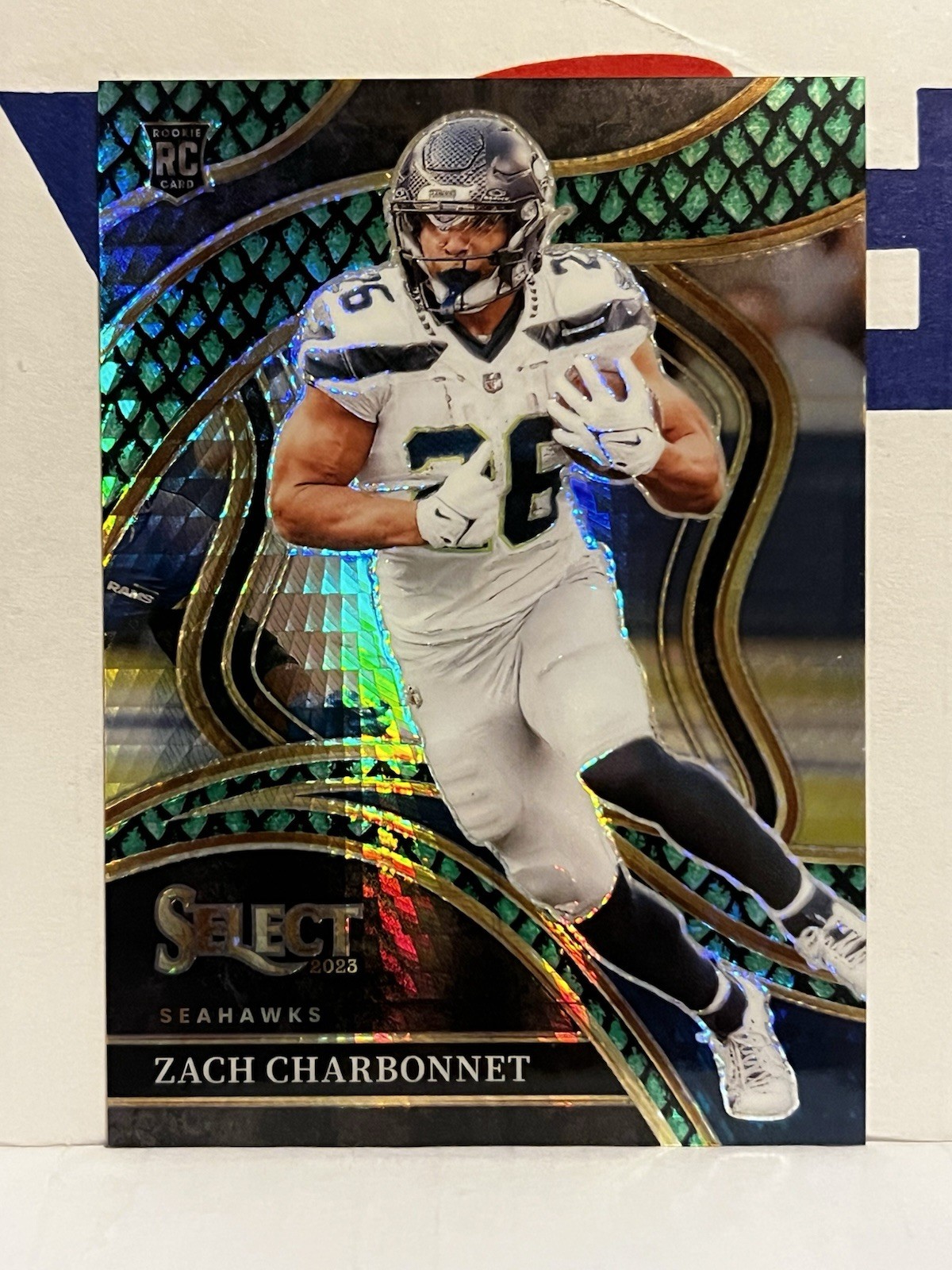 Zach Charbonnet Rookie 2023 Panini Select Club Level Dragon Scale RC #202 /70
