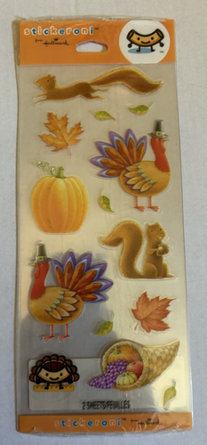 Hallmark Stickeroni Thanksgiving Stickers - Squirrel, Turkey - New In Package - Picture 2 of 5