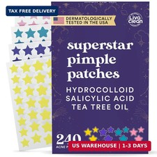 Livaclean Star Pimple Patches for Face w/ Hydrocolloid, Tea Tree oil Salicylic