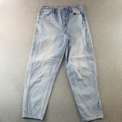 American Eagle Jeans Womens Sz 10 Long Relaxed Mom Jean Light Wash Normcore Nice