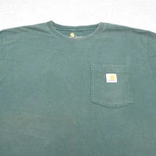 Carhartt Shirt Mens Large Green Short Sleeve Original Fit Pocket Workwear
