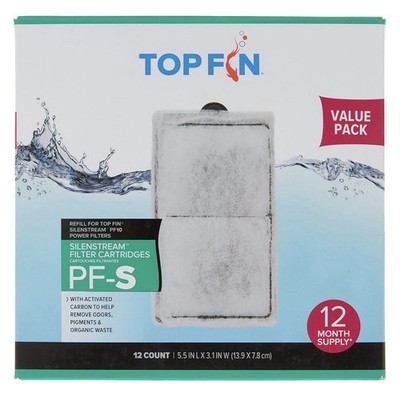 Brand New TOP FIN SILENSTREAM PF-S FILTER Cartridge - 12 Count/box