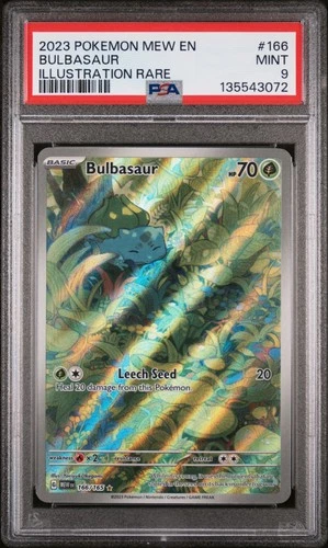 Bulbasaur Illustration Rare Pokemon Mew En-151 166/165 PSA 9