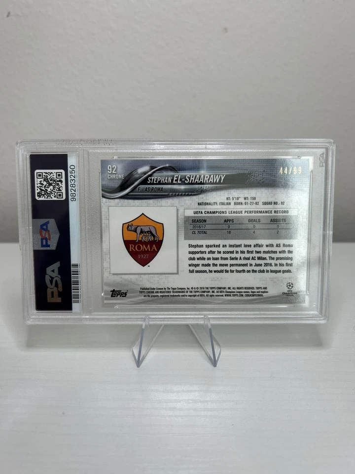 Stephan El Shaarawy 2017 Topps Chrome UEFA UCL /99 Green PSA 10 GEM MT - Image 2 of 2