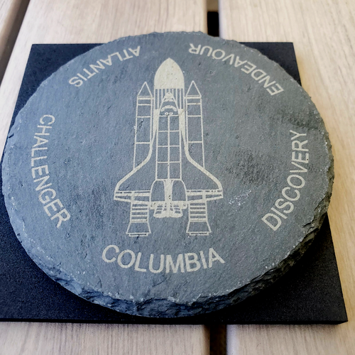 Space Shuttle Slate Coaster Set of 4 with names of all 5 Shuttles- hand crafted - Picture 2 of 7