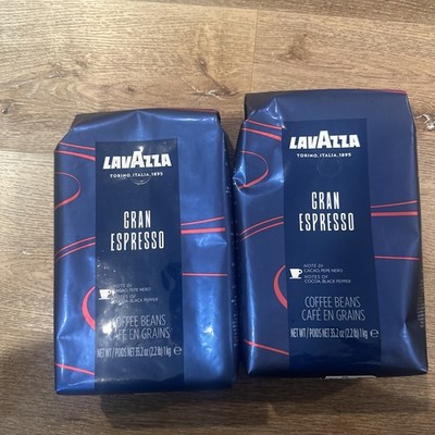 Lavazza Gran Espresso Whole Bean Coffee 2.2 lb Bag Pack of 2 Total 4.4 lbs