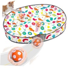 Interactive Cat Toys for Indoor Cats, Hide and Seek Mouse Orange White Cover