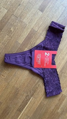 ESPRIT 2er Set String Tanga Lila Bordeaux Größe 38