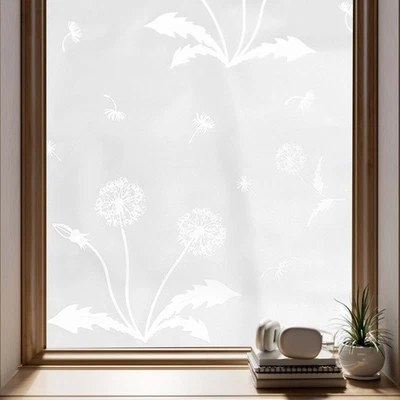Fensterfolie, mattierte Privacyfolie, UV-Blockierung, Löwenzahn, 300x30 cm - Bild 1 von 4