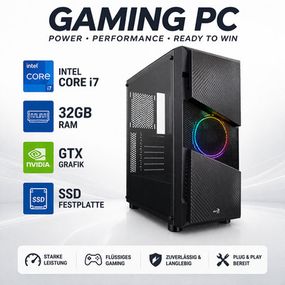 Gaming PC 32GB Ram | Intel i7| NVIDIA GTX Windows 11 - Gamer - Garantie!