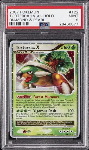 2007 POKEMON DIAMOND & PEARL #122 TORTERRA LV.X-HOLO PSA 9