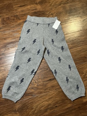 Grayson Mini Lightning Bolt Sweater Pants 4T Gray   NWT Toddler Knit Joggers