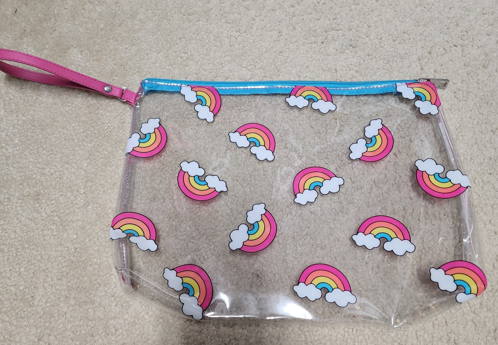 Clear Wristlet Bag Rainbow Pattern - image 1