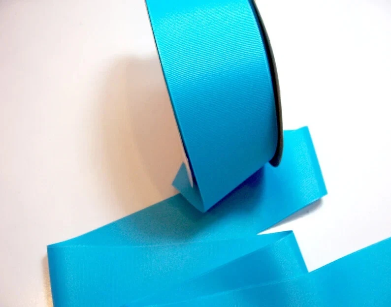Wide Blue Grosgrain Ribbon 2 1/4" wide x 10 yards Schiff Misty Turquoise B18 - Image 2 of 4