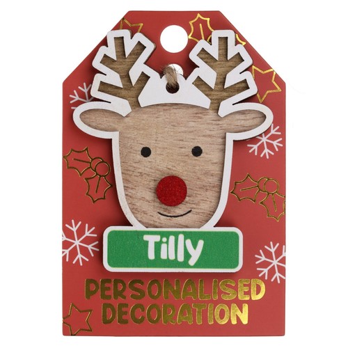 Christmas Tree Reindeer Ornaments Decorations Personalised Names - Picture 363 of 388