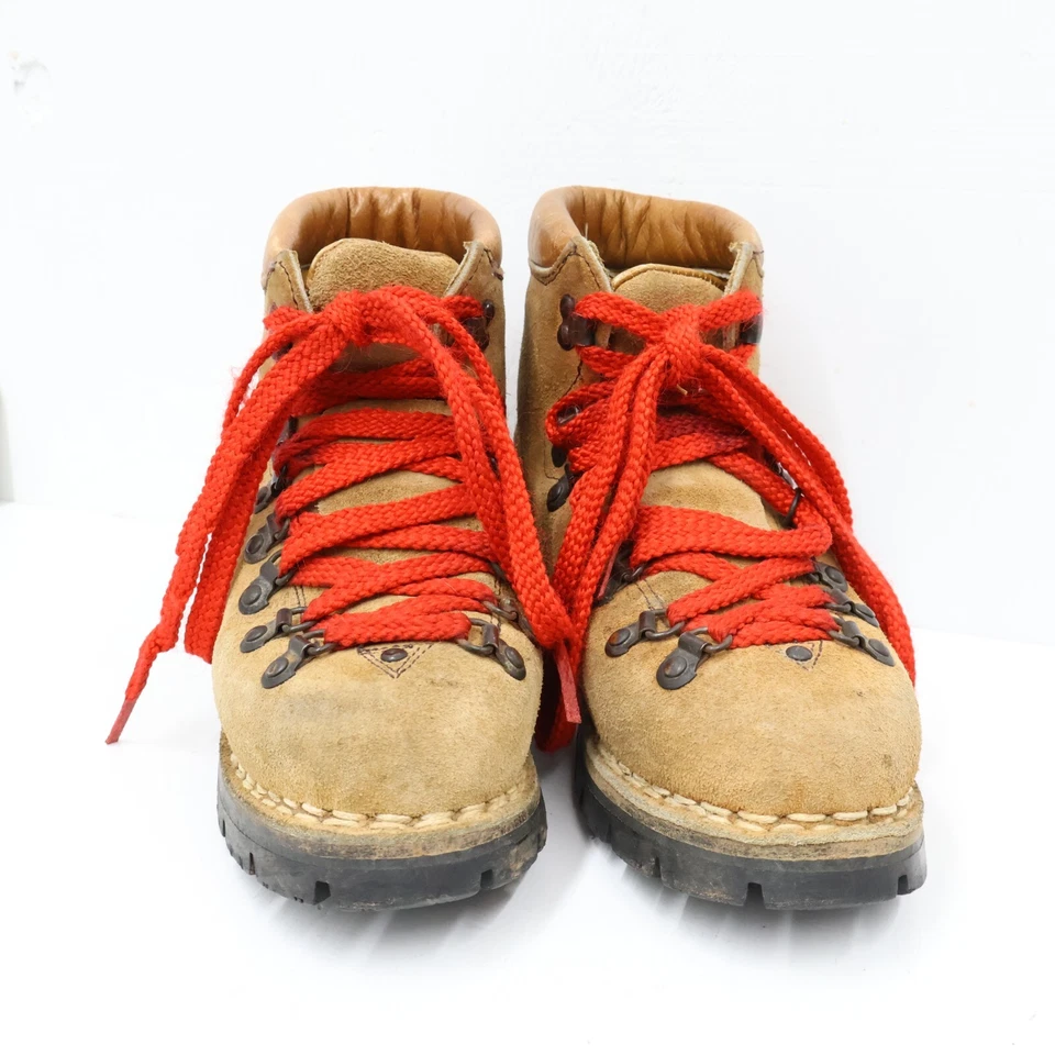 Botas de Senderismo Colorado De Colección con Suelas Vibram 4.5D Cuero Cordones Rojos Italia Foto 4 de 4